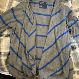 American Eagle grey and blue striped cardigan size extra small
